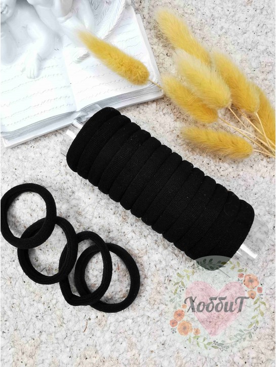 Резинки бесшовные для волос 3см. Premium (черный)